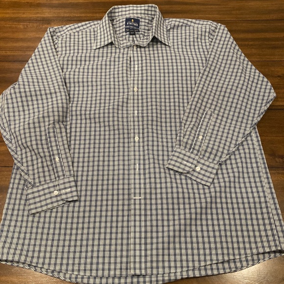 Other - Stafford Blue/Grey and White Men's Button up shirt 17-1/2 | 34/35